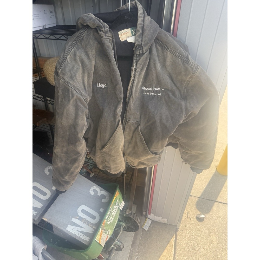 WearGuard Hooded Work Jacket XL Gray Canvas Egyptian Vault Co Lake View IA Coat